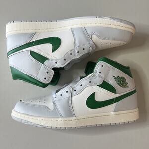 Size 11.5 - Air Jordan 1 Mid Summit White Lucky Green